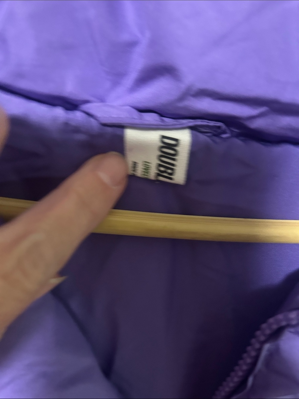 Double Zero Purple Cropped Puffer Jacket View 3